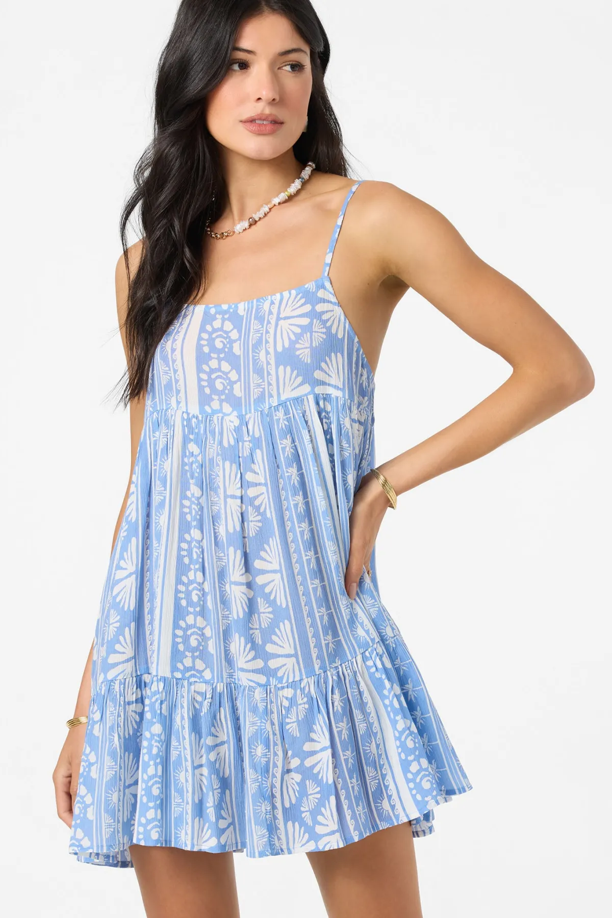New Arrivals|Swim Cover-Ups^O'Neill Saltwater Essentials Rilee Printed Mini Cover-Up Dress - | azurine