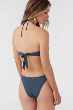 Bikini Tops^O'Neill Saltwater Solids Embry Halter Top - | slate