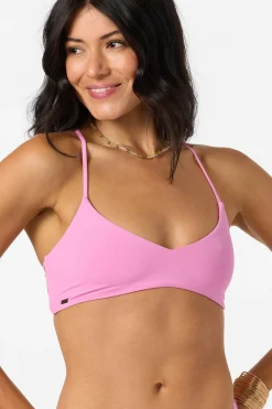 Bikini Tops^O'Neill Saltwater Solids Huntington Bralette Top - | begonia