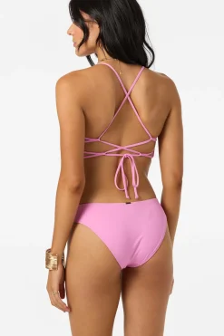 Bikini Tops^O'Neill Saltwater Solids Huntington Bralette Top - | begonia