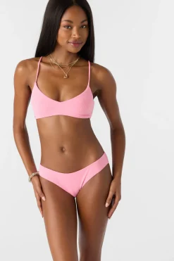 Bikini Bottoms^O'Neill Saltwater Solids Rib Blue Lagoon Full Bottoms - | sachet pink
