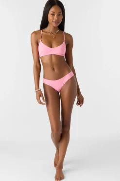 Bikini Bottoms^O'Neill Saltwater Solids Rib Blue Lagoon Full Bottoms - | sachet pink
