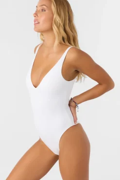 One-Pieces^O'Neill Saltwater Solids Rib Edgewater One-Piece - | white