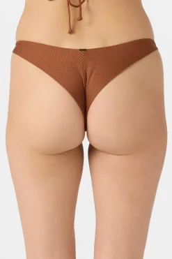 Bikini Bottoms^O'Neill Saltwater Solids Rib Hermosa Skimpy Bottoms - | rustic brown