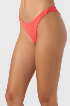 Bikini Bottoms^O'Neill Saltwater Solids Rib Hermosa Skimpy Bottoms - | cayenne