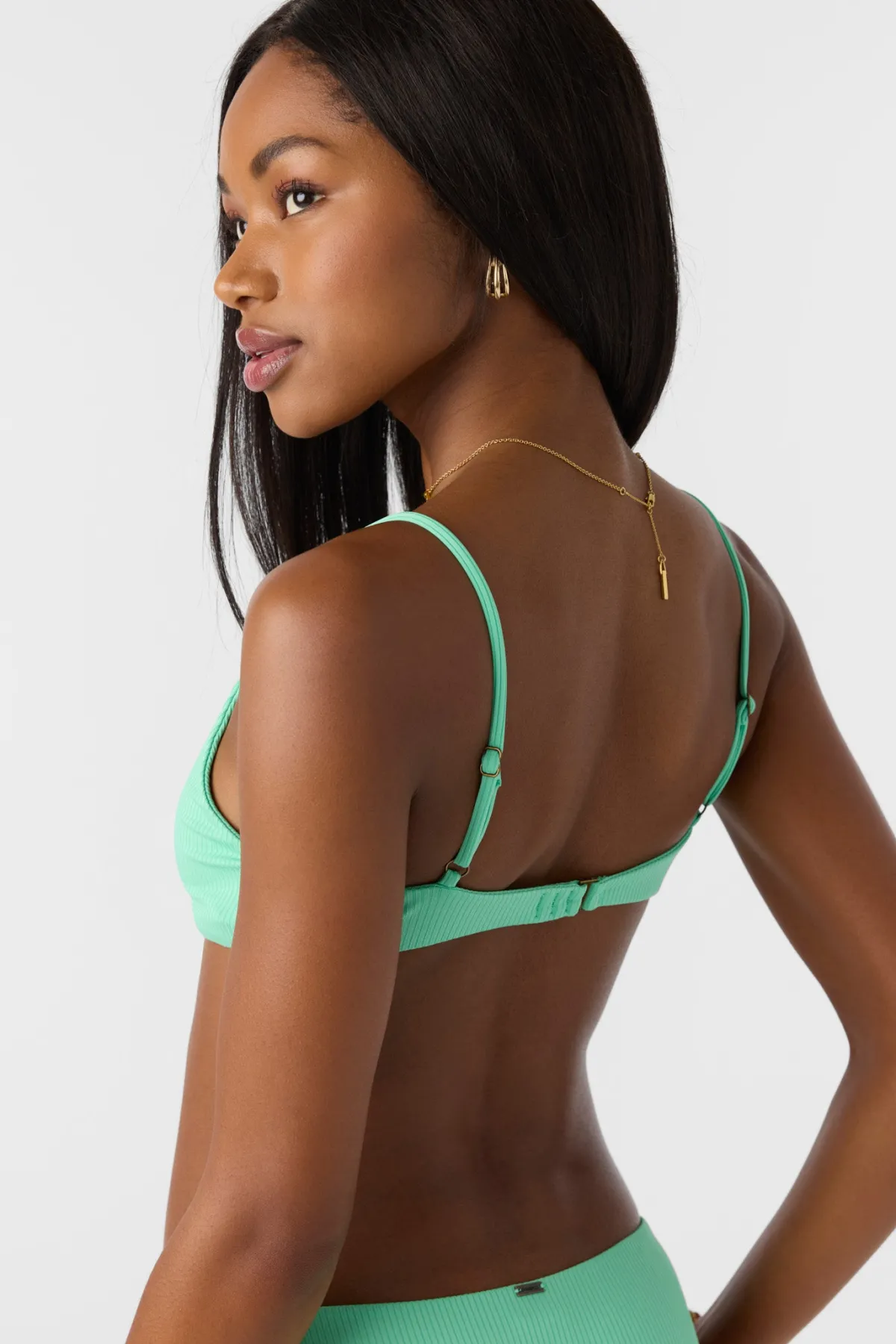 Bikini Tops^O'Neill Saltwater Solids Rib Pismo Bralette Top - | jade cream