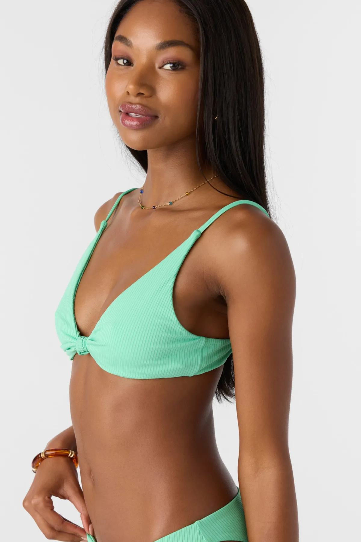 Bikini Tops^O'Neill Saltwater Solids Rib Pismo Bralette Top - | jade cream