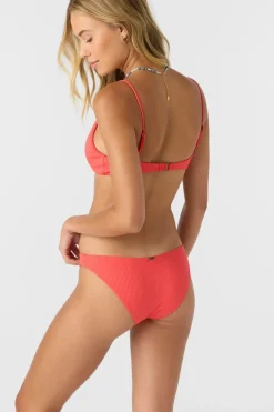 Bikini Tops^O'Neill Saltwater Solids Rib Pismo Bralette Top - | cayenne