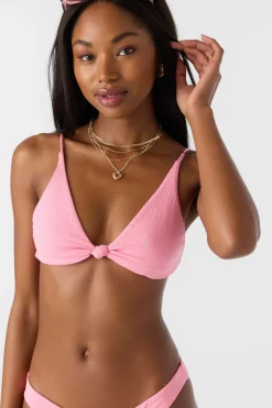 Bikini Tops^O'Neill Saltwater Solids Rib Pismo Bralette Top - | sachet pink