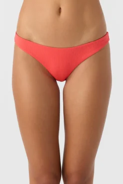 Bikini Bottoms^O'Neill Saltwater Solids Rib Rockley Medium Bottoms - | cayenne
