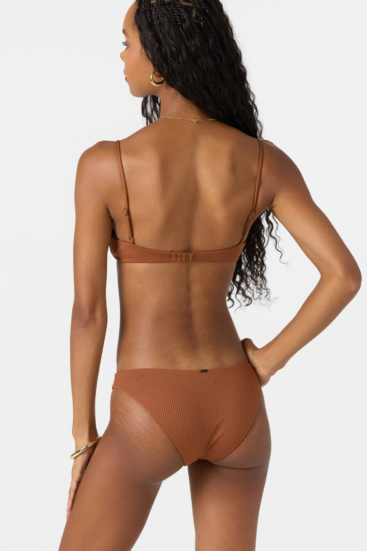 Bikini Bottoms^O'Neill Saltwater Solids Rib Rockley Medium Bottoms - | rustic brown