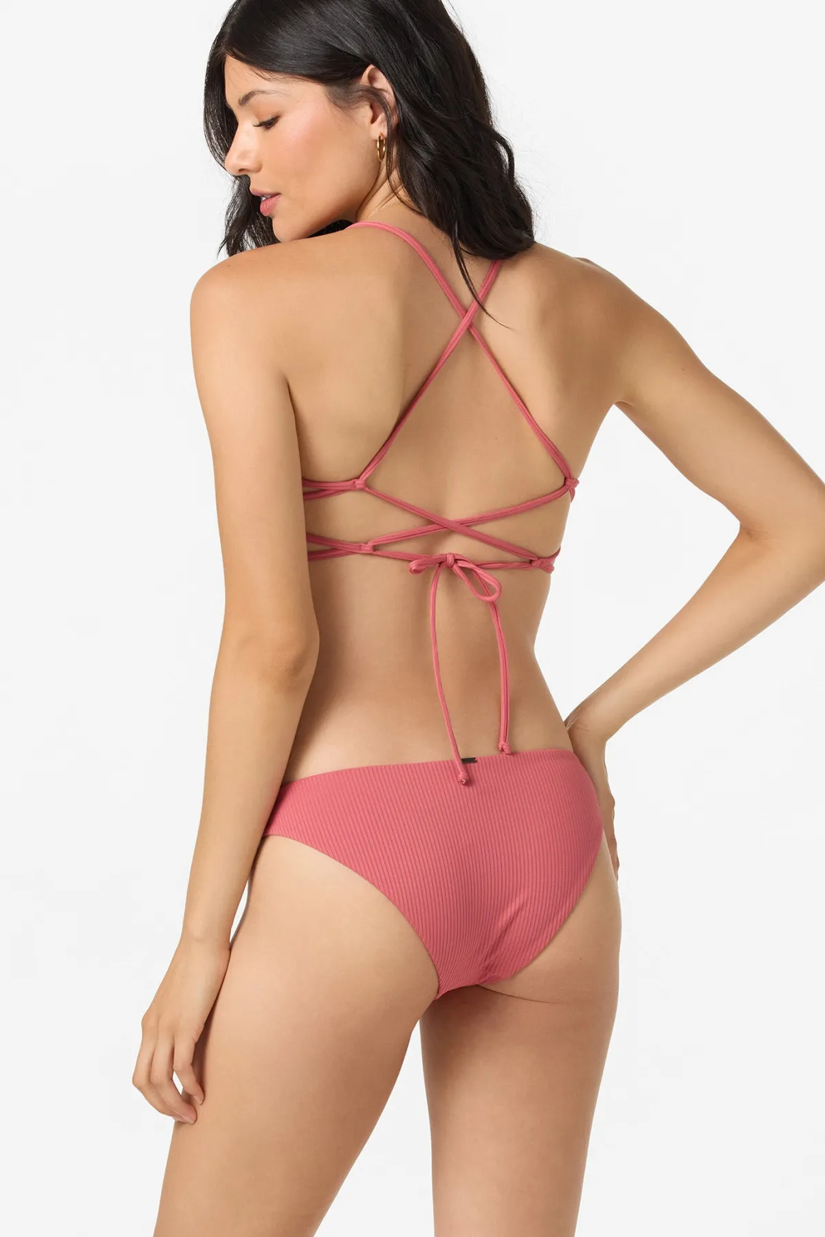 Bikini Bottoms^O'Neill Saltwater Solids Rib Rockley Medium Bottoms - | baroque rose