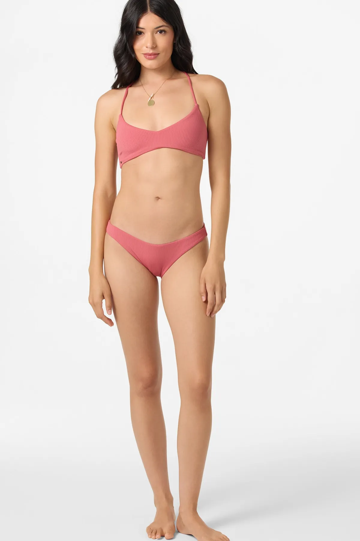 Bikini Bottoms^O'Neill Saltwater Solids Rib Rockley Medium Bottoms - | baroque rose