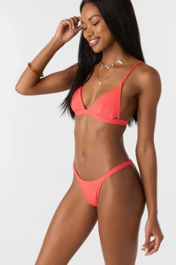 Bikini Tops^O'Neill Saltwater Solids Rib Seaside Triangle Top - | cayenne