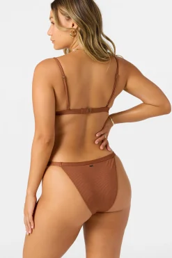 Bikini Tops^O'Neill Saltwater Solids Rib Seaside Triangle Top - | rustic brown