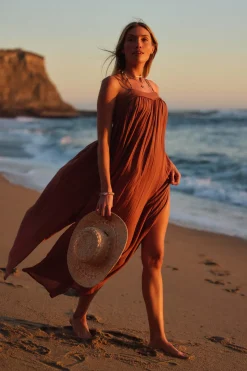 New Arrivals|Saltwater Solids Swim^O'Neill Saltwater Solids Sai Maxi Cover-Up Dress - | carob brown