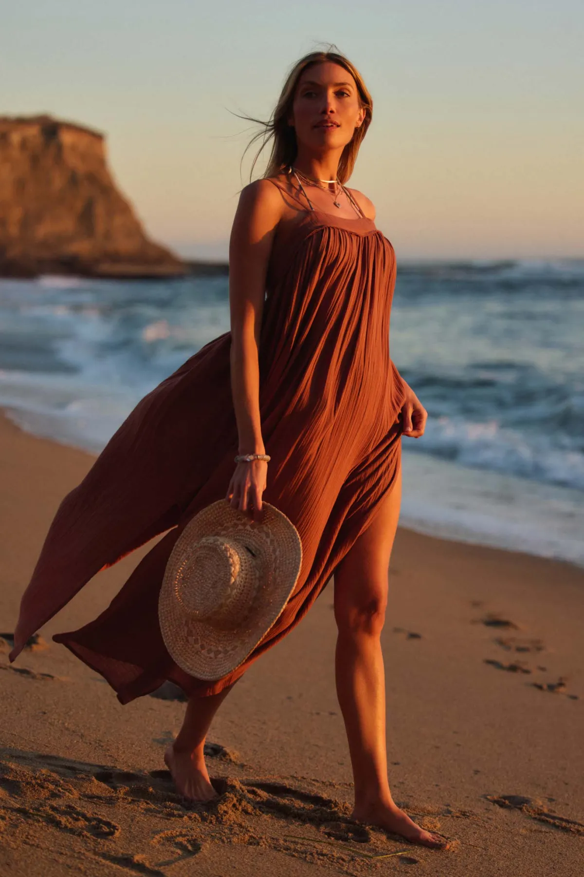 New Arrivals|Saltwater Solids Swim^O'Neill Saltwater Solids Sai Maxi Cover-Up Dress - | carob brown