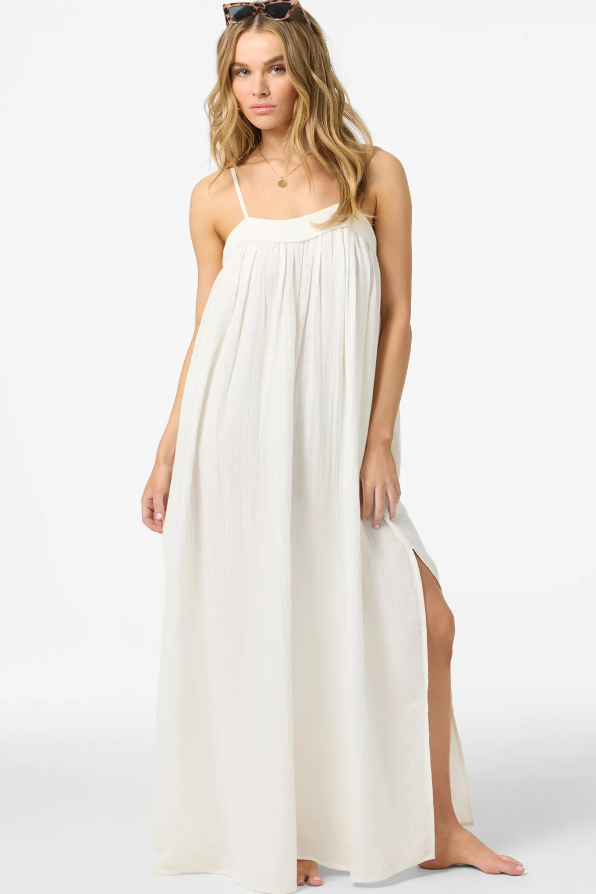 New Arrivals|Saltwater Solids Swim^O'Neill Saltwater Solids Sai Maxi Cover-Up Dress - | white