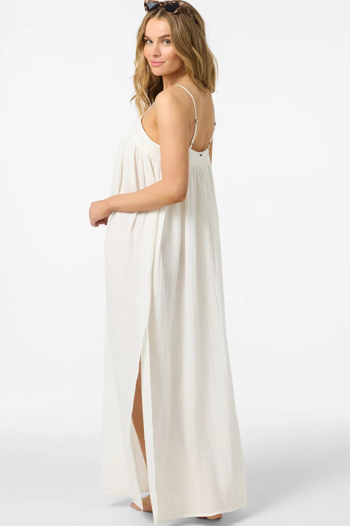 New Arrivals|Saltwater Solids Swim^O'Neill Saltwater Solids Sai Maxi Cover-Up Dress - | white