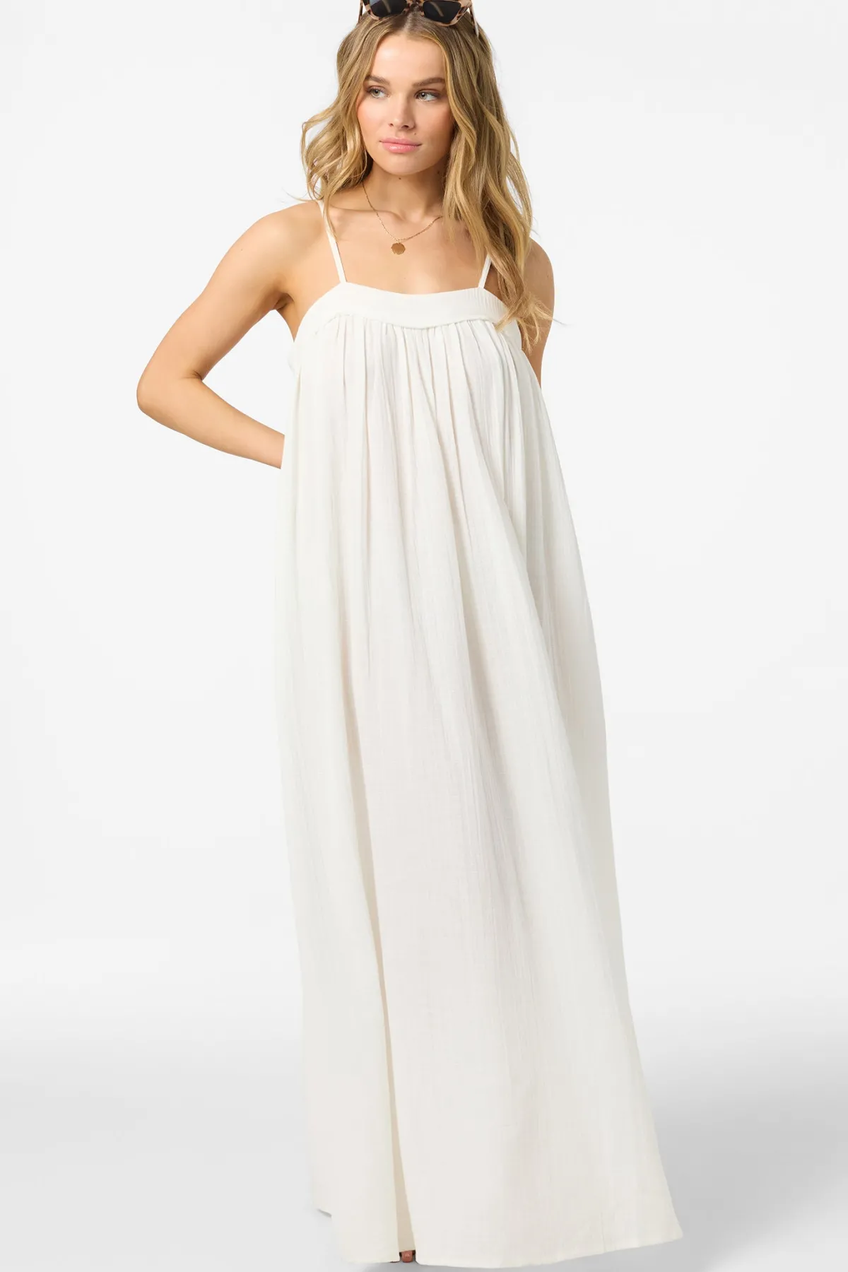 New Arrivals|Saltwater Solids Swim^O'Neill Saltwater Solids Sai Maxi Cover-Up Dress - | white