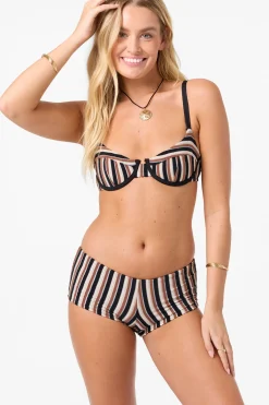 Swim New Arrivals|New Arrivals^O'Neill Sand Dollar Stripe Seashell Bra Top black