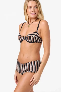 Swim New Arrivals|New Arrivals^O'Neill Sand Dollar Stripe Seashell Bra Top black