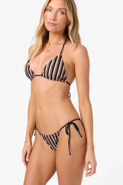 New Arrivals|Swim New Arrivals^O'Neill Sand Dollar Stripe Venice Triangle Top black