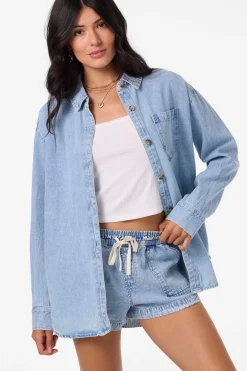 Jackets^O'Neill Sevie Shacket Denim Jacket - Drifter |