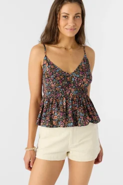 Tops^O'Neill Shalah Ditsy Sleeveless Top - | black