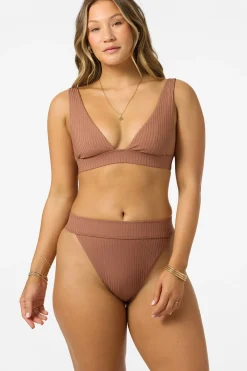 Swim New Arrivals|New Arrivals^O'Neill Shorebreak Rib Cancun Bralette Top carob brown