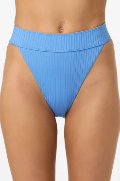 Swim New Arrivals|New Arrivals^O'Neill Shorebreak Rib Santa Barbara High Rise Cheeky Bottoms azurine
