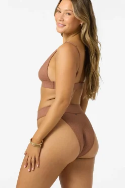 Swim New Arrivals|New Arrivals^O'Neill Shorebreak Rib Santa Barbara High Rise Cheeky Bottoms carob brown