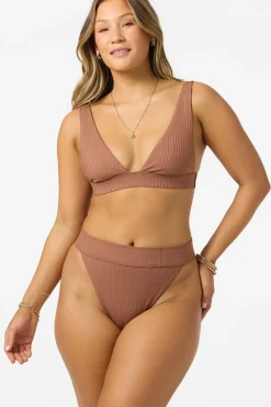 Bikini Bottoms^O'Neill Shorebreak Rib Santa Barbara High Rise Cheeky Bottoms - | carob brown