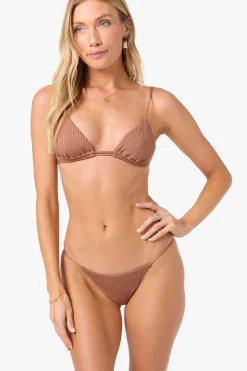 Bikini Tops^O'Neill Shorebreak Rib Tanning Tri Triangle Top - | carob brown