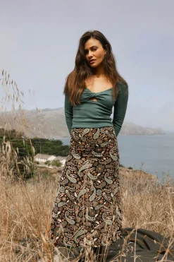 Bottoms^O'Neill Sunni Rosalia Paisley Midi Skirts - | black