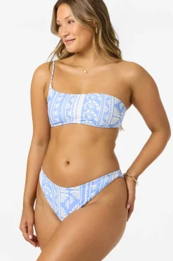 Swim New Arrivals^O'Neill Surf Abstract Seal Beach One Shoulder Bandeau Top azurine
