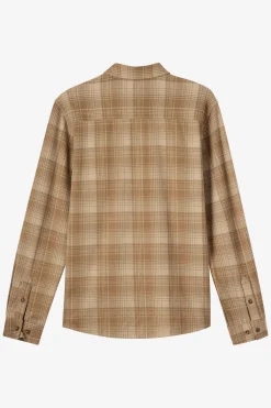 Shirts & Flannels^O'Neill Sutton Knit Plaid Standard Fit Long Sleeve Shirt - | dark khaki