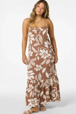 New Arrivals|Dresses^O'Neill Tasmin Floral Midi Dress carob brown