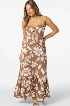New Arrivals|Dresses^O'Neill Tasmin Floral Midi Dress carob brown