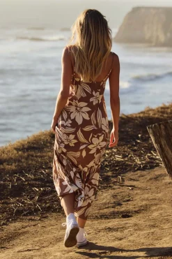 New Arrivals|Dresses^O'Neill Tasmin Floral Midi Dress carob brown