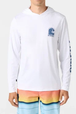 Shirts & Flannels^O'Neill TRVLR Upf Hooded - Swell Long Sleeve Pullover - | white
