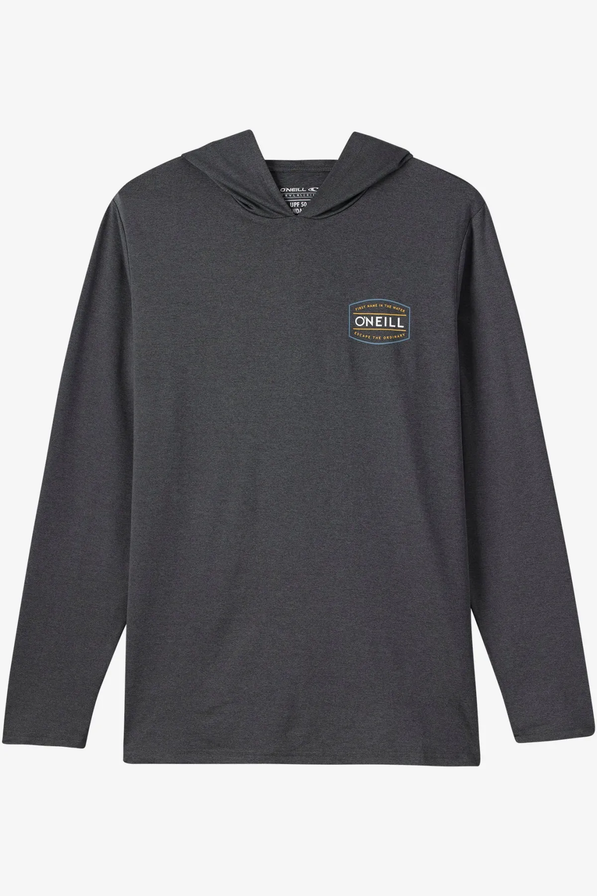 Shirts & Flannels^O'Neill TRVLR Upf Hooded Ls - Blaze Long Sleeve Pullover - | hthr blk 2