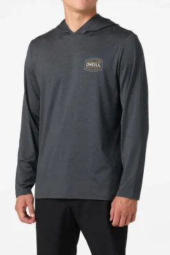 Shirts & Flannels^O'Neill TRVLR Upf Hooded Ls - Blaze Long Sleeve Pullover - | hthr blk 2
