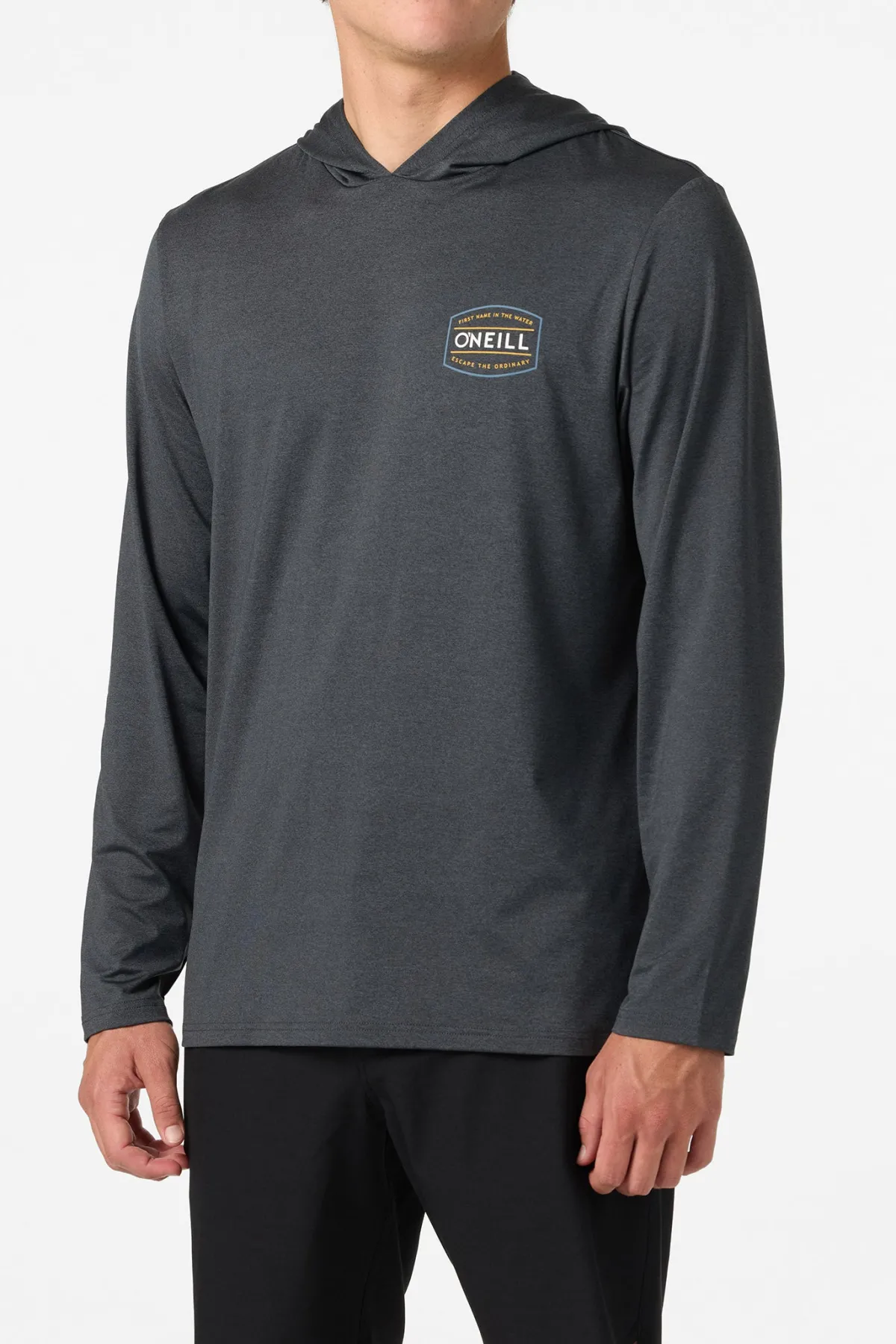 Shirts & Flannels^O'Neill TRVLR Upf Hooded Ls - Blaze Long Sleeve Pullover - | hthr blk 2