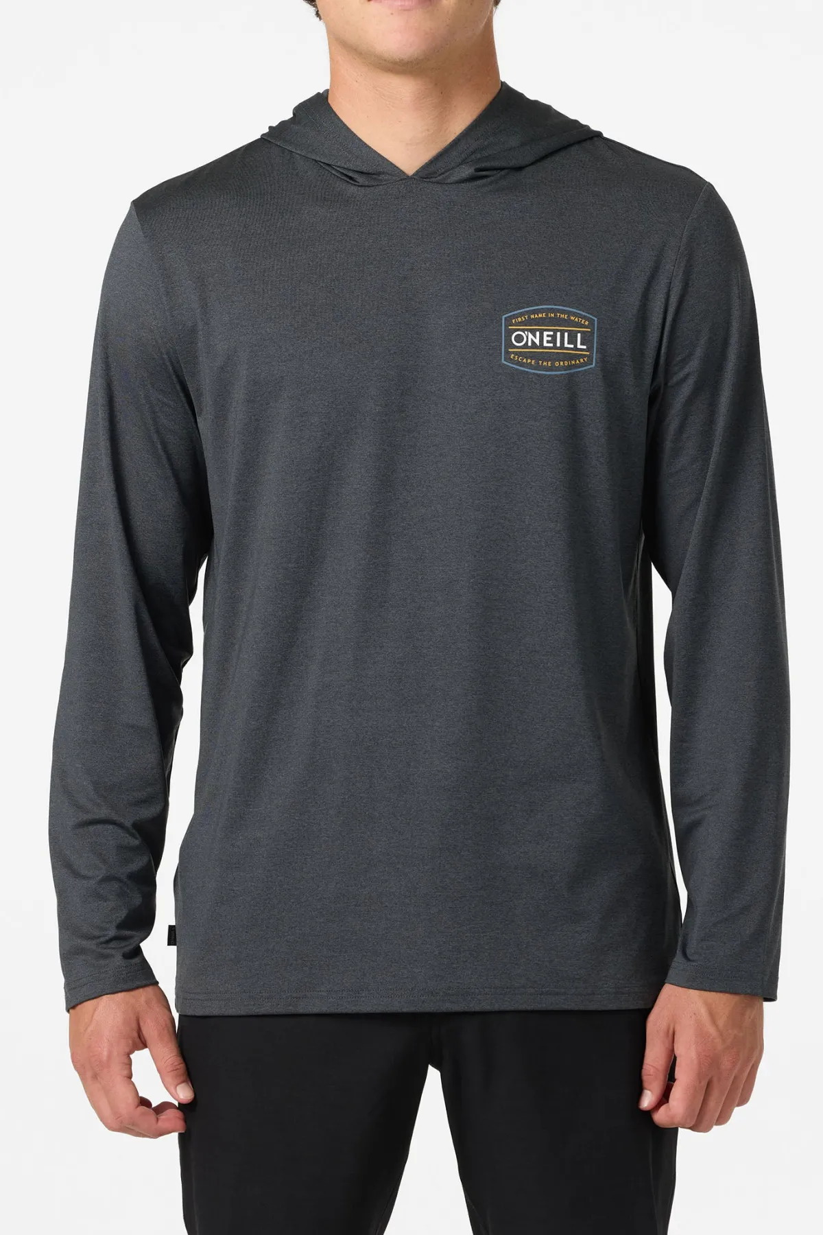 Shirts & Flannels^O'Neill TRVLR Upf Hooded Ls - Blaze Long Sleeve Pullover - | hthr blk 2