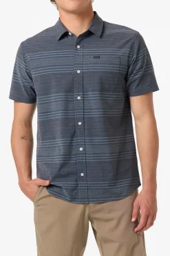 Best Sellers^O'Neill TRVLR UPF Traverse Stripe Standard Fit Shirt black