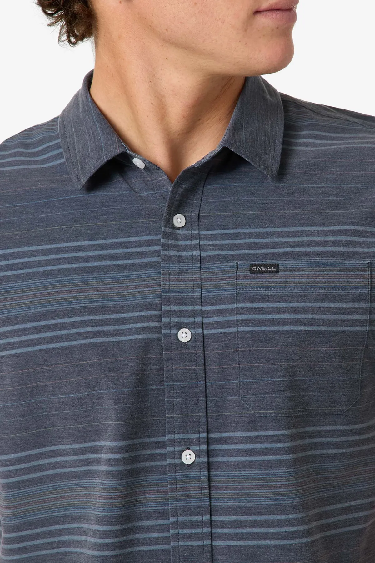 Best Sellers^O'Neill TRVLR UPF Traverse Stripe Standard Fit Shirt black