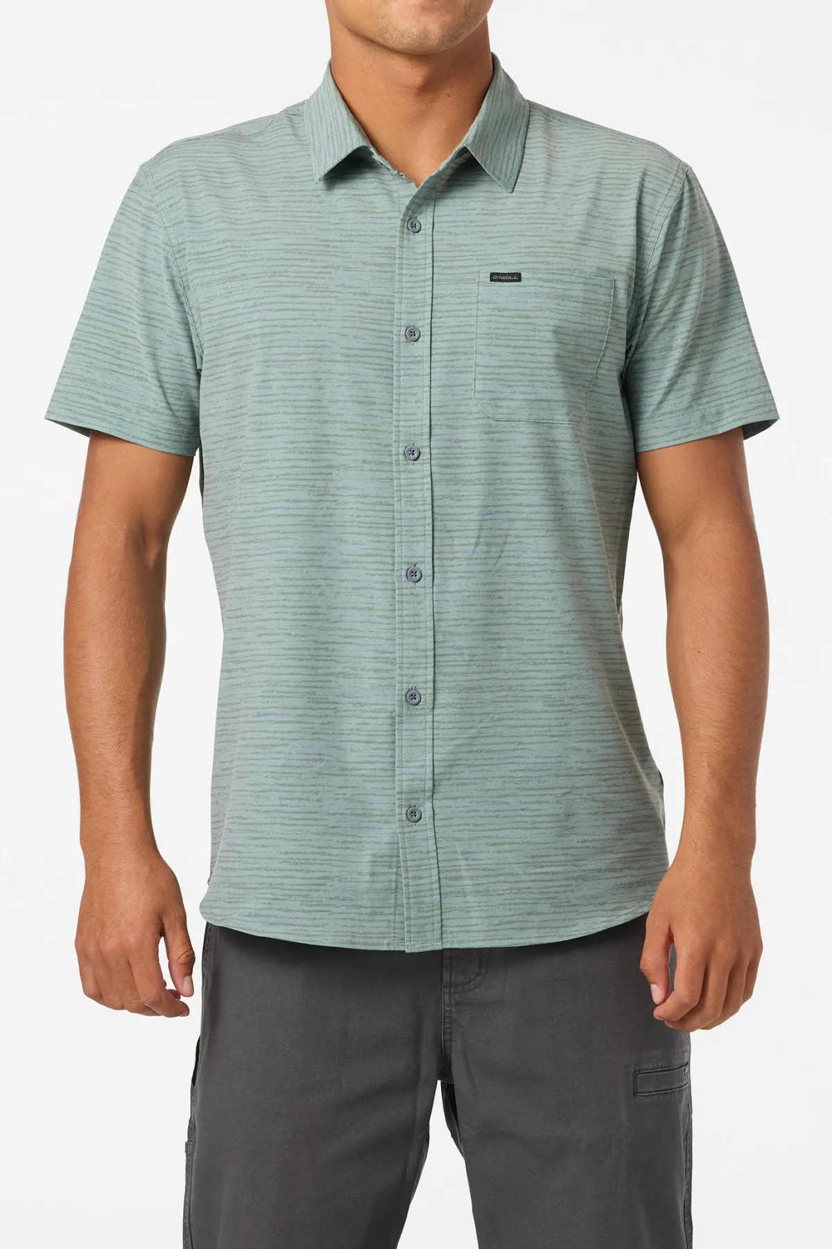 Trvlr Series|Shirts & Flannels^O'Neill TRVLR Upf Traverse Stripe Standard Woven Shirt Standard Fit Shirt - | sage