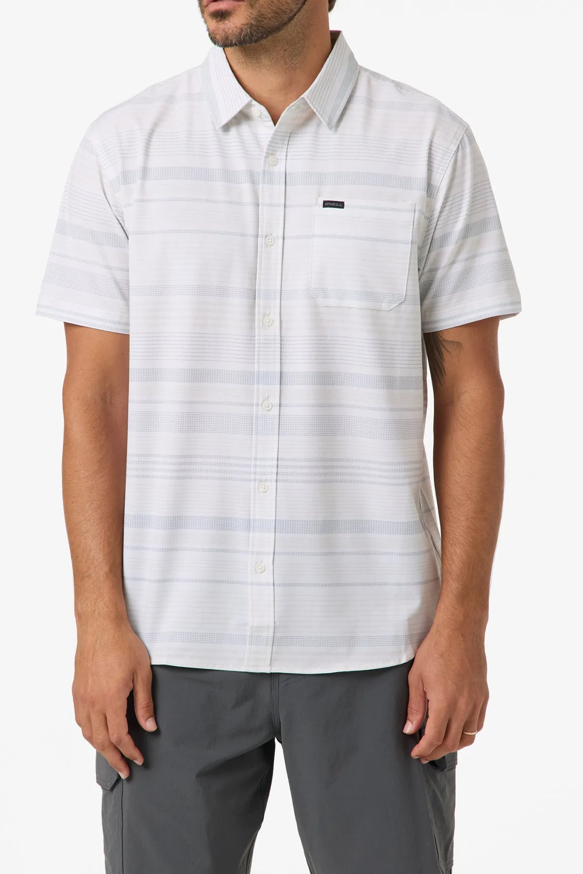 Trvlr Series|Shirts & Flannels^O'Neill TRVLR Upf Traverse Stripe Standard Standard Fit Shirt - | natural 2