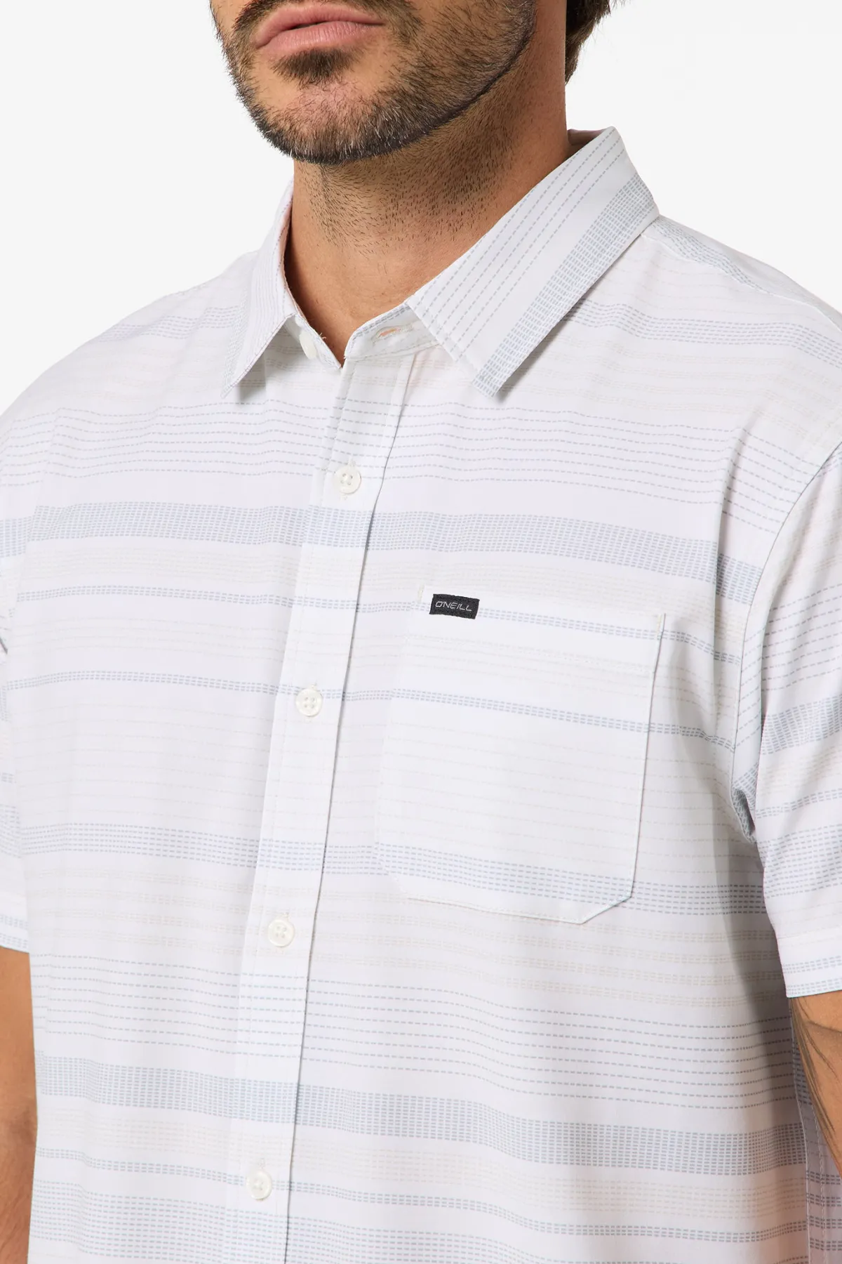 Trvlr Series|Shirts & Flannels^O'Neill TRVLR Upf Traverse Stripe Standard Standard Fit Shirt - | natural 2